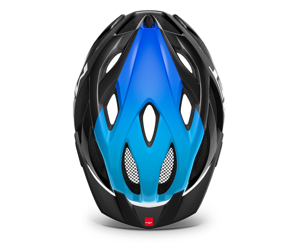MET Crossover kerékpáros sisak [fényes fekete-cián, 60-64 cm (XL)]