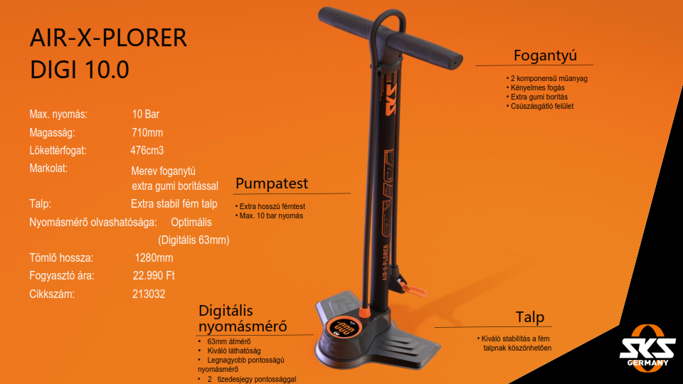 SKS-Germany Air-X-Plorer Digi 10.0 műhelypumpa