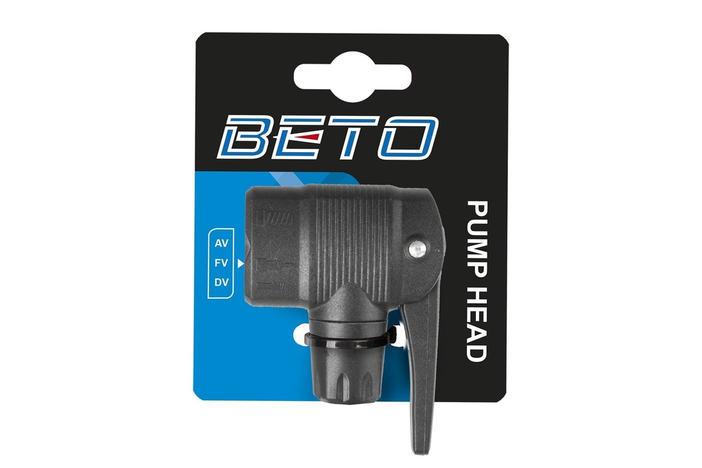 PUMPAVÉG CSAPPANTYÚS KÉTFEJŰ MŰANYAG - AV/DV/FV - BETO FEKETE (BLISZTERES)