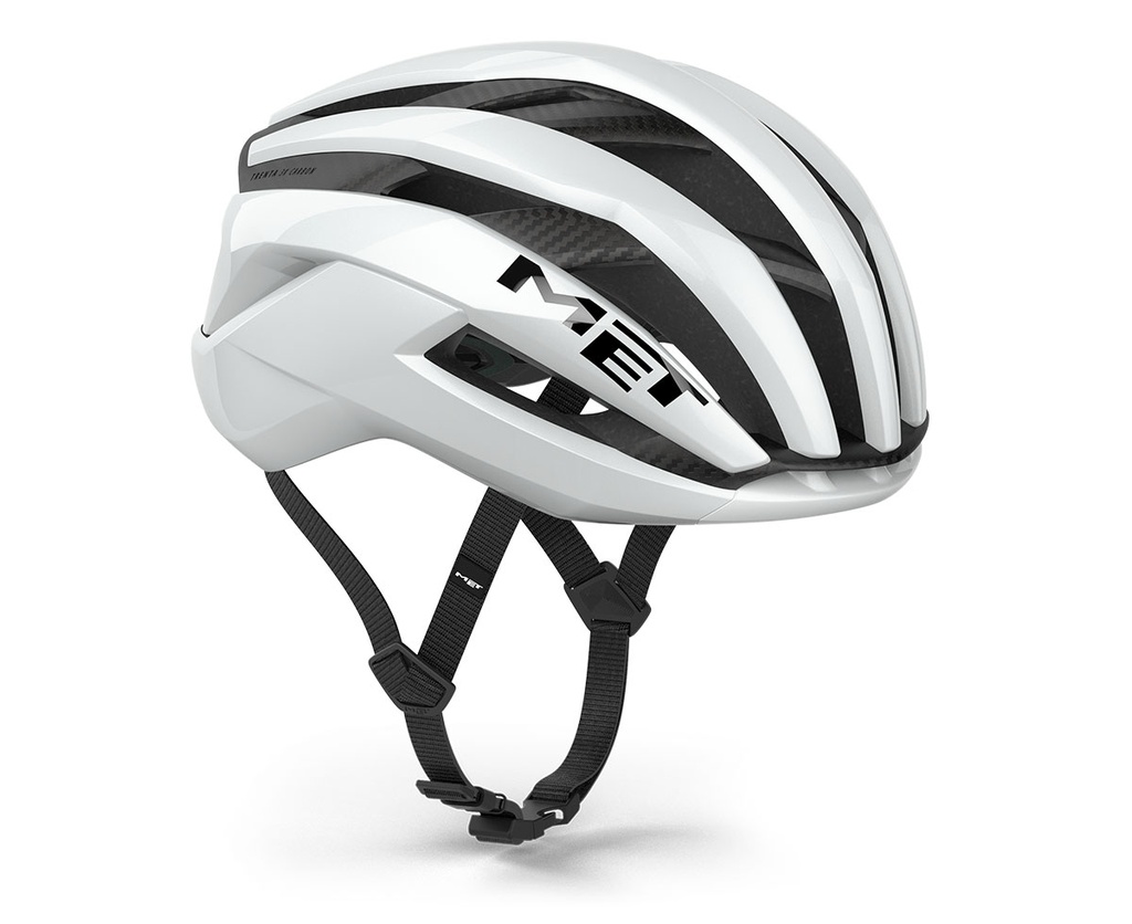 MET New Trenta 3K Carbon kerékpáros sisak [fényes fehér, 56-58 cm (M)]
