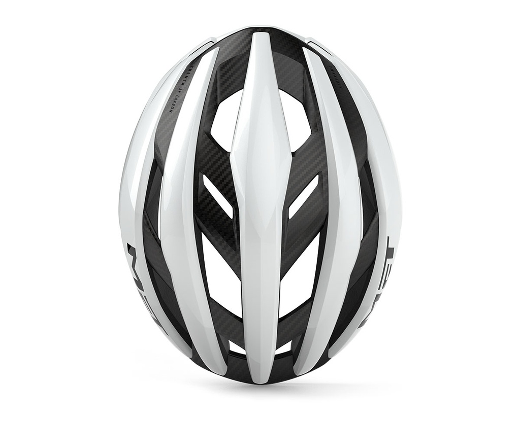 MET New Trenta 3K Carbon kerékpáros sisak [fényes fehér, 56-58 cm (M)]