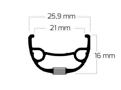 Abroncs RYDE RIVAL21 622 32H fekete, disc szegecselt
