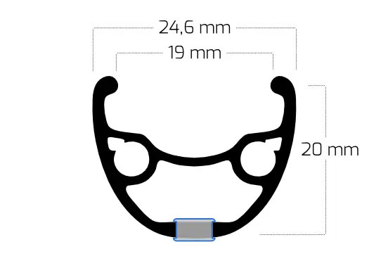 Abroncs RYDE RIVAL19 622 mm 32H fekete, disc szegecselt R-600611
