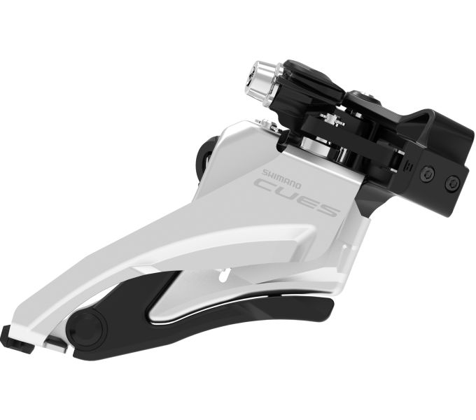 SHIMANO FRONT DERAILLEUR, FD-U4000-M, CUES, FOR 2X9/10, MID CLAMP, SIDE SWING, 3