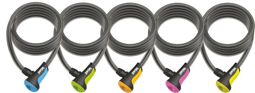 [#VP-8156] Lakat Onguard Neon spirál kábel kulcsos180cmx12mm (5db:sárga,kék, zöld, narancs, pink)