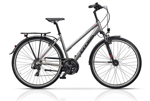 [#BF-CRS2111048] CROSS AREA LADY fényes szürke (fekete/piros) 48cm