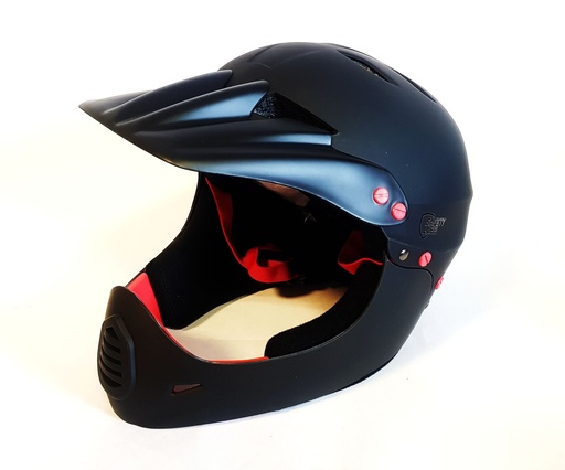 [#BL-206248] Safety Labs Stamina fullface kerékpáros sisak [matt fekete-piros, 55-58 cm (M)]