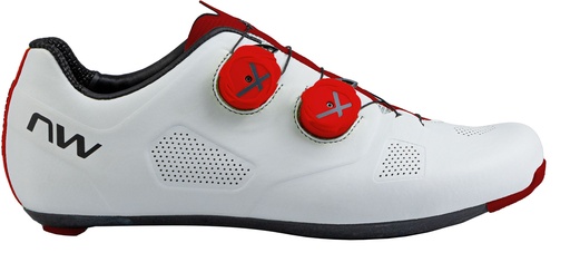 [#BF-80251040-54-435] Cipő NORTHWAVE ROAD REVOLUTION 43,5 FEHÉR/FLUO PIROS